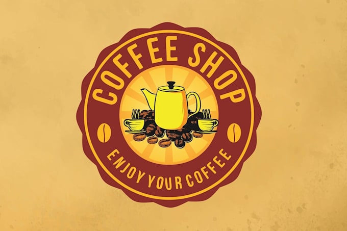create hand drawn coffee logo for cafe and coffee shop