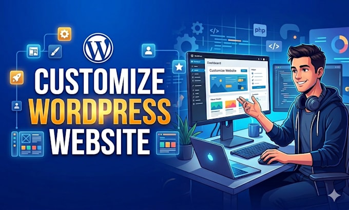 customize wordpress website, update and correct