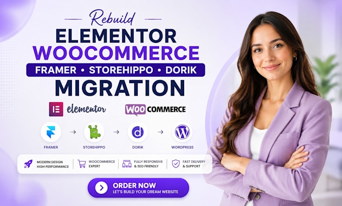 rebuild elementor woocommerce website framer storehippo dorik migration