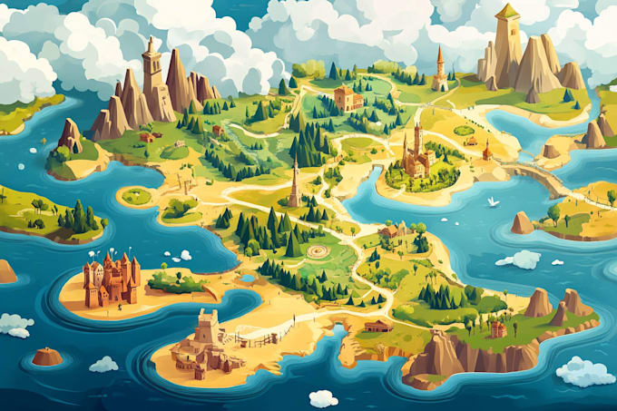 design vector maps, event maps, fantasy festival maps