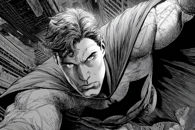 illustrate action packed superhero comic scenes
