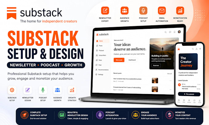 substack setup substack newsletter design setup substack podcast substack expert
