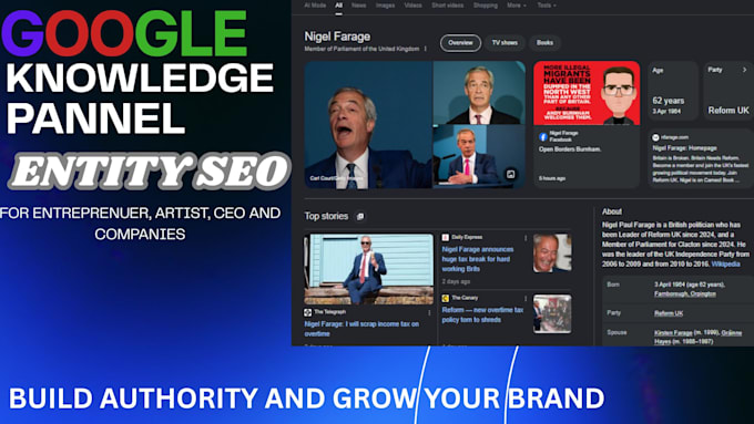 do google knowledge panel entity seo for entrepreneur, ceo and company
