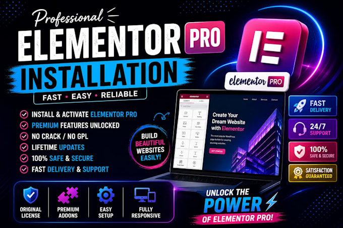 professionally install elementor pro on your wordpress website