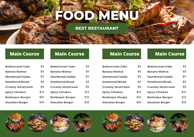 do food menu design, restaurant menu design, food flyer and digital menu
