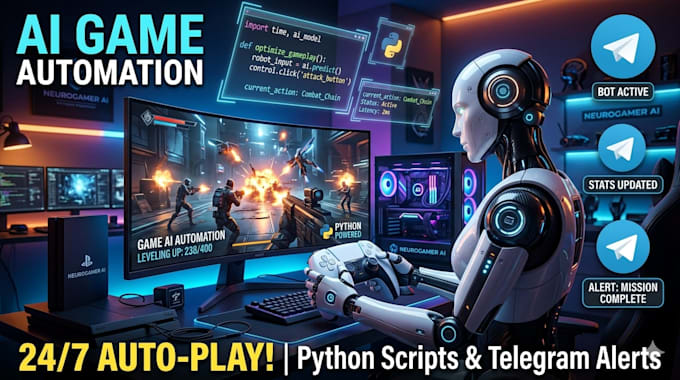 create ai game bot in python telegram game bot game automation video game bot