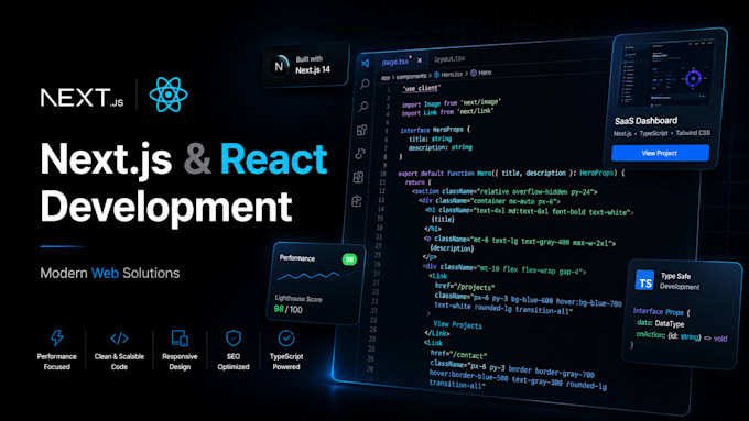 build your nextjs or react web app