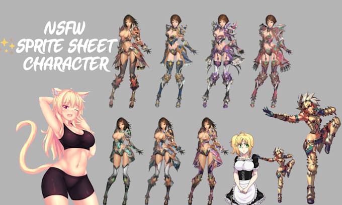 create nsfw pixel sprite sheet and character animation for rpg maker games