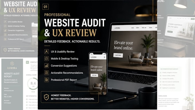 test your website and provide a detailed feedback report