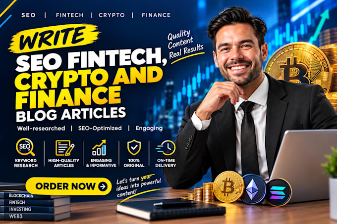 write SEO fintech, crypto and finance blog articles