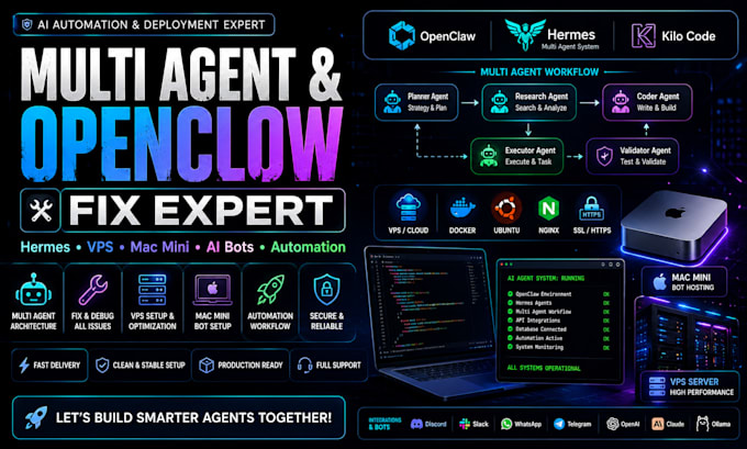 do fix multi agent hermes agent openclaw workspace kilo code mac mini bot vps