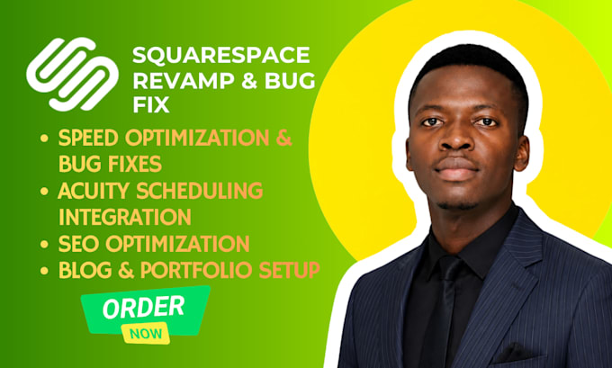 revamp squarespace website, fix, update squarespace website for business