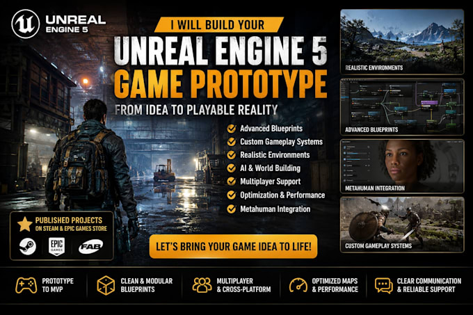 do level design 3d game environment, ue5 prototype unreal engine blueprint