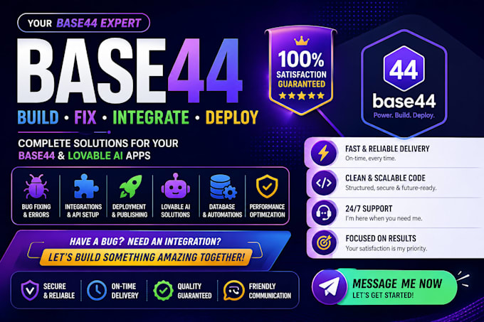 develop base44 app fix base44 bugs vibecoding base44 mvp saas development