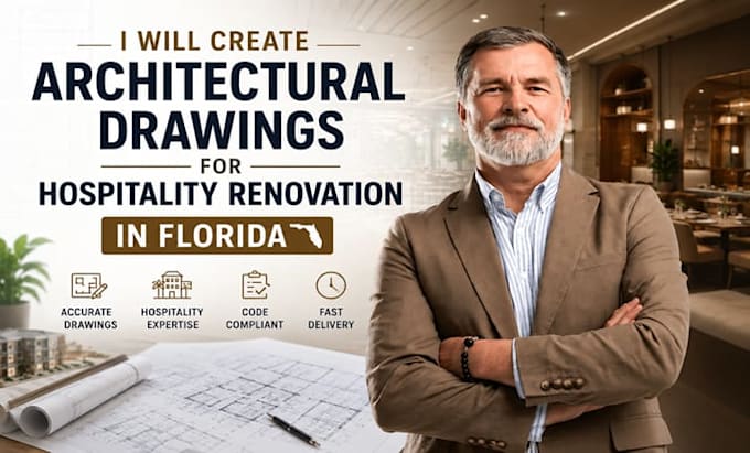 create architectural drawings for hospitality renovation in florida