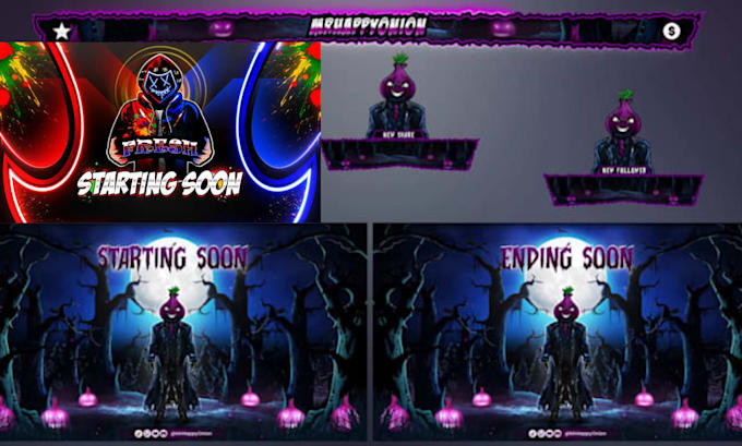 design stream overlay, kick, twitch overlay, twitch logo, banner