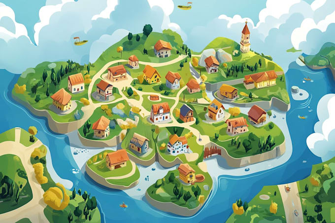 do flat business vector maps of any location