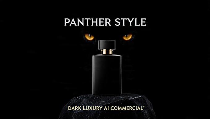 create a cinematic ai luxury commercial in panther style