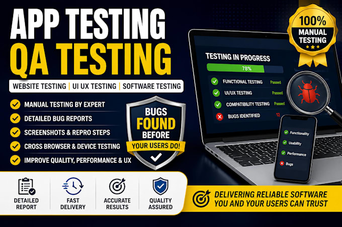 do app testing, usability testing, qa testing, website testing, UI UX testing
