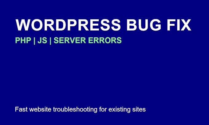 fix website bugs errors and server issues