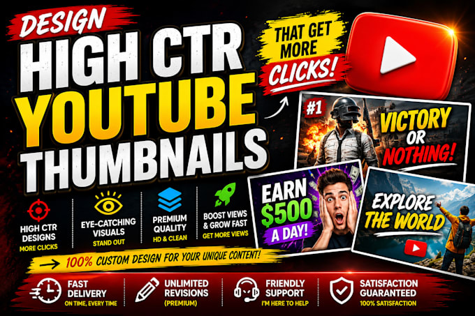 design high CTR youtube thumbnails