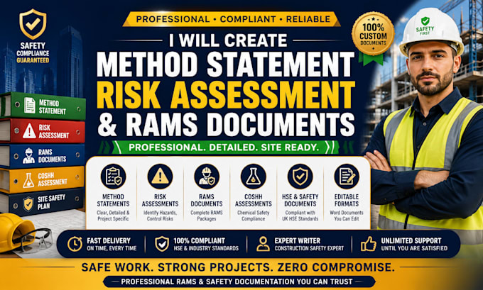 create professional method statement risk assessment and rams