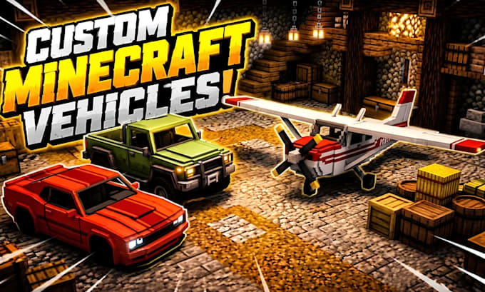 design custom minecraft vehicles blockbench addon models bedrock java game asset