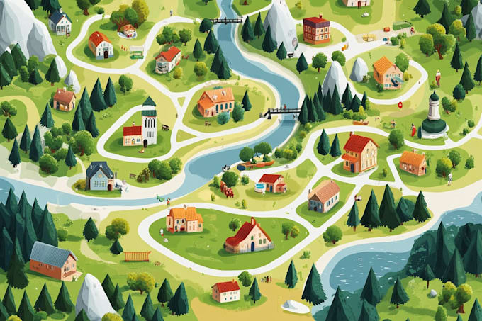 design a unique vector map, realistic or fantasy