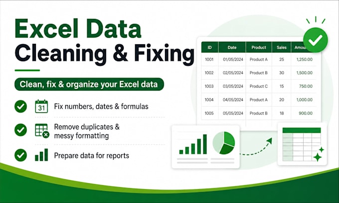 clean messy excel data and prepare it for dashboards or reports