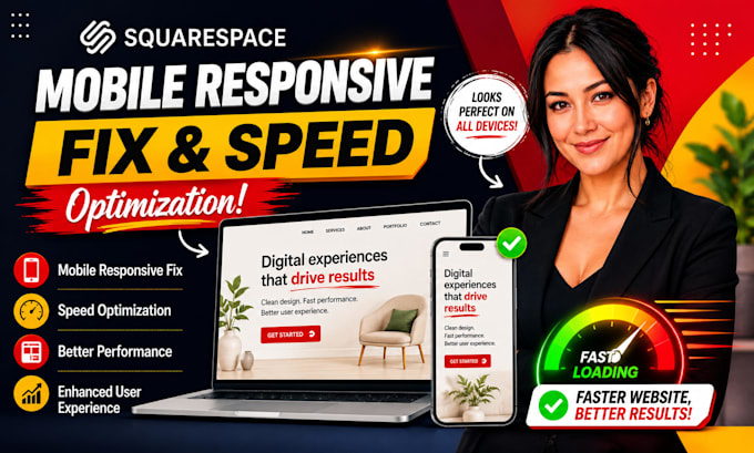 fix squarespace mobile responsive issues, squarespace website speed optimization