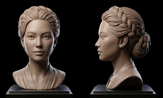 create 3d head bust face model 2d to 3d printable model 3d sculpting stl file