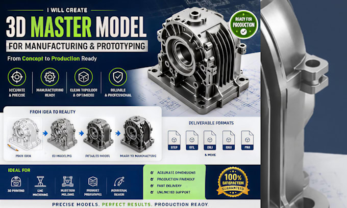 create 3d master model for manufacturing and prototyping