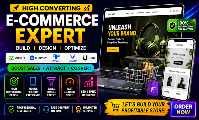 design brizy  cloud zipify tapcart vajro shopney ueni ecommerce site