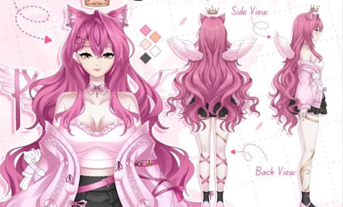 draw a custom furry reference sheet for your fursona or anthro oc