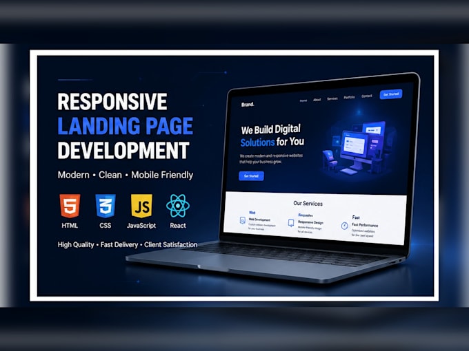 create a responsive landing page website