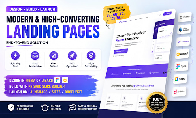 setup prismic slice builder launchaco uizard figma sites doodlekit landing page