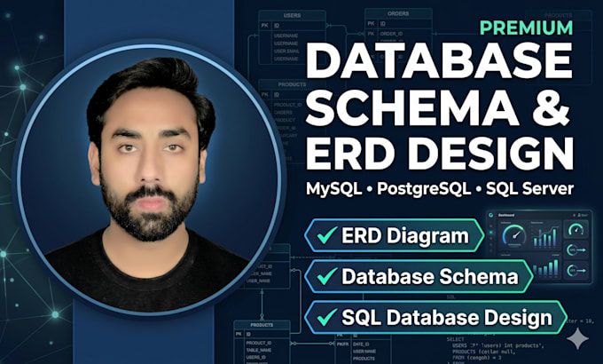design database schema, erd, mysql, postgresql or sql server