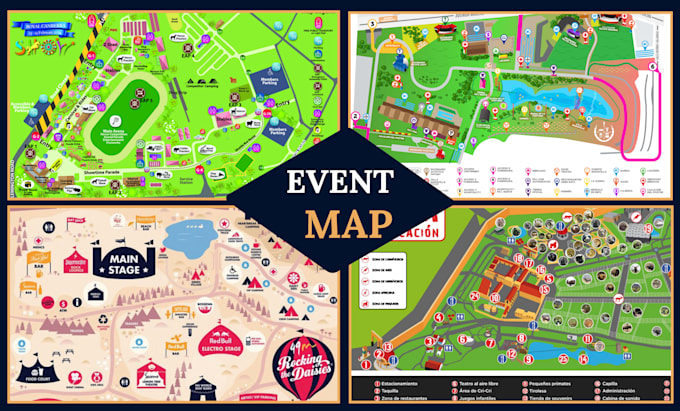 create a custom vector map for events, venues, and festivals
