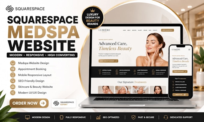 design squarespace medspa website or medical spa website