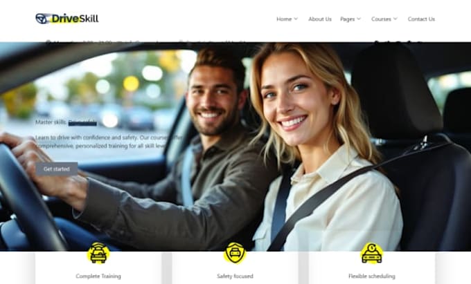 build squarespace driving school landing page website training service website