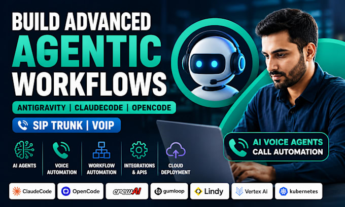 build advanced agentic workflows antigravity, claudecode opencode sip trunk voip
