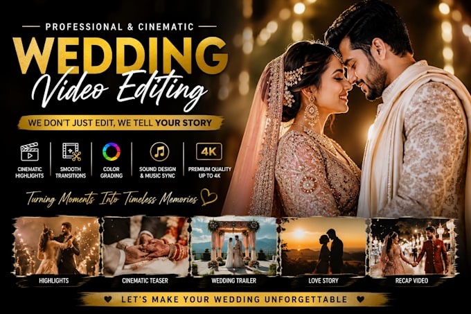 edit luxury wedding films and teasers