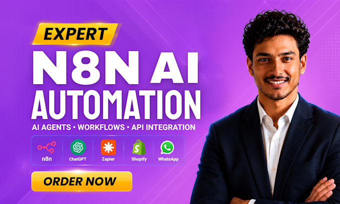 setup powerful n8n ai agent, automation workflow, API integration, zapier n8n