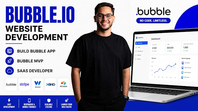 do bubble io website development, build bubble app, bubble mvp saas developer