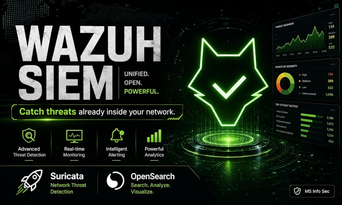 setup wazuh siem to catch threats already inside your network