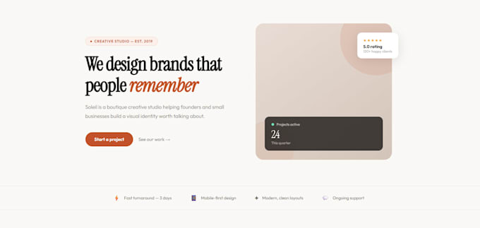 build a modern website for your business or idea