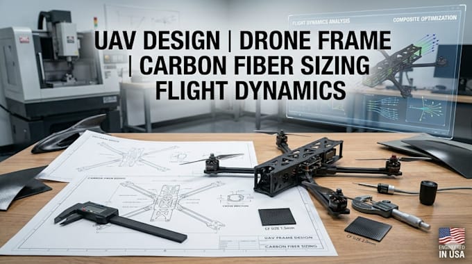 uav design drone frame carbon fiber sizing flight dynamics engineering