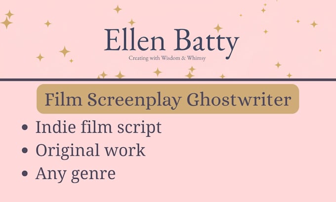 ghostwrite a cinematic screenplay