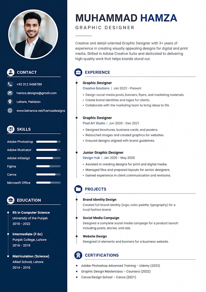 create ats friendly professional CV resume and cover letter