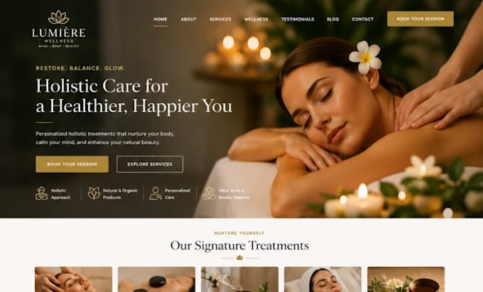 create fix squarespace spa wellness website holistic beauty practitioner website